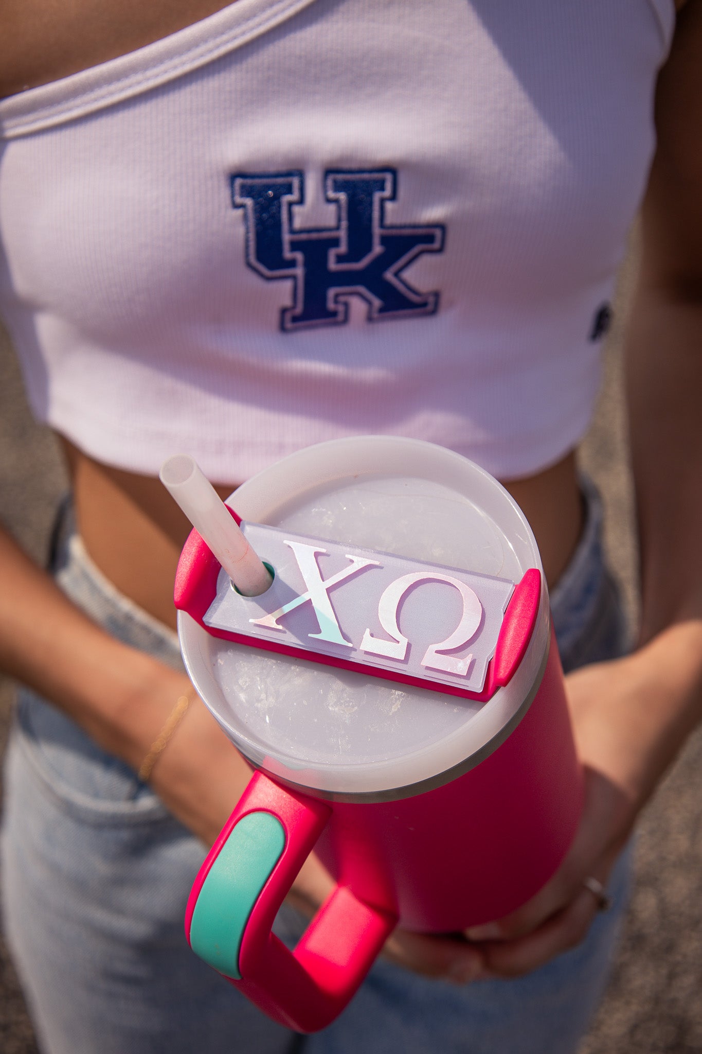 Custom Greek Letter Stanley topper