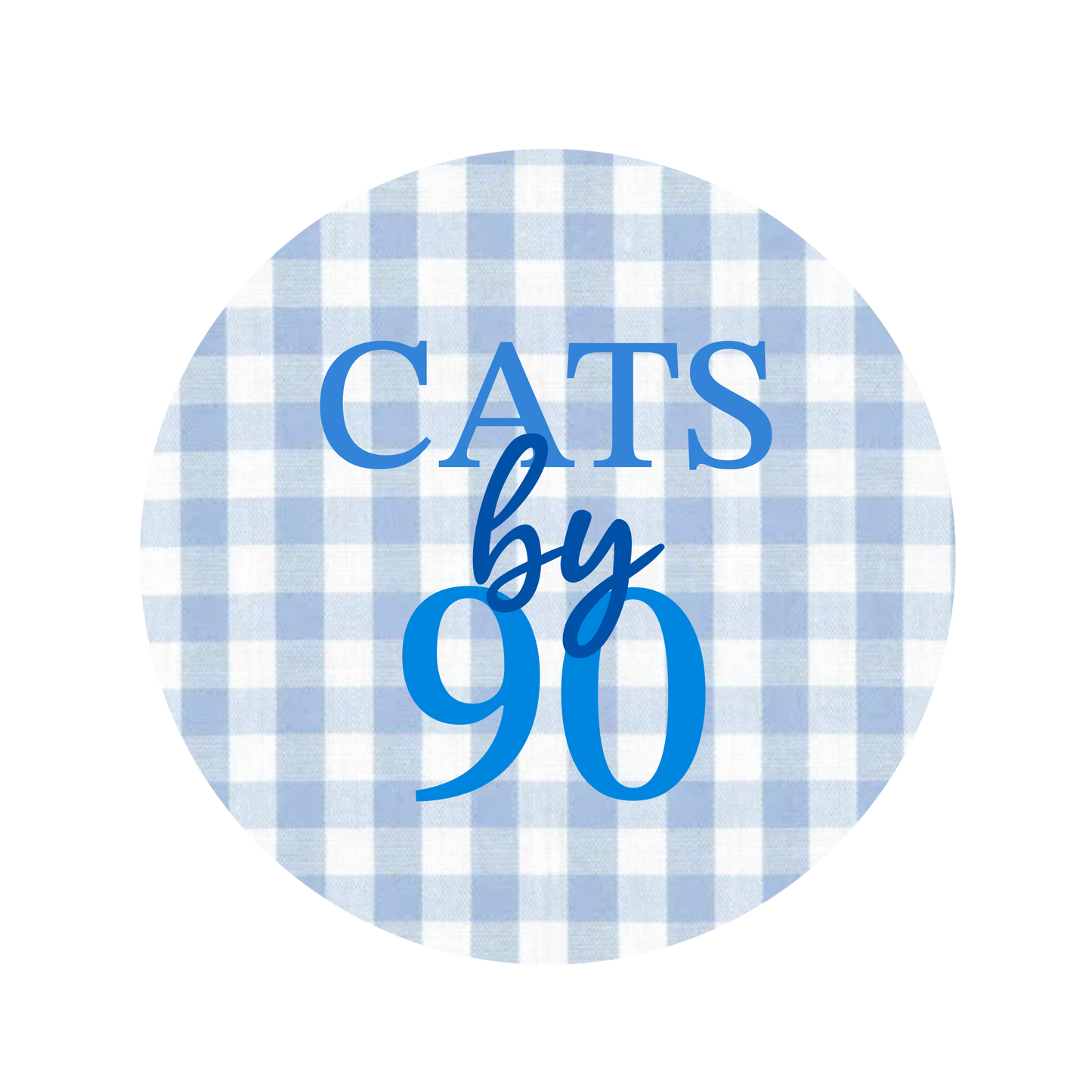 Gingham Cats By 90 Button