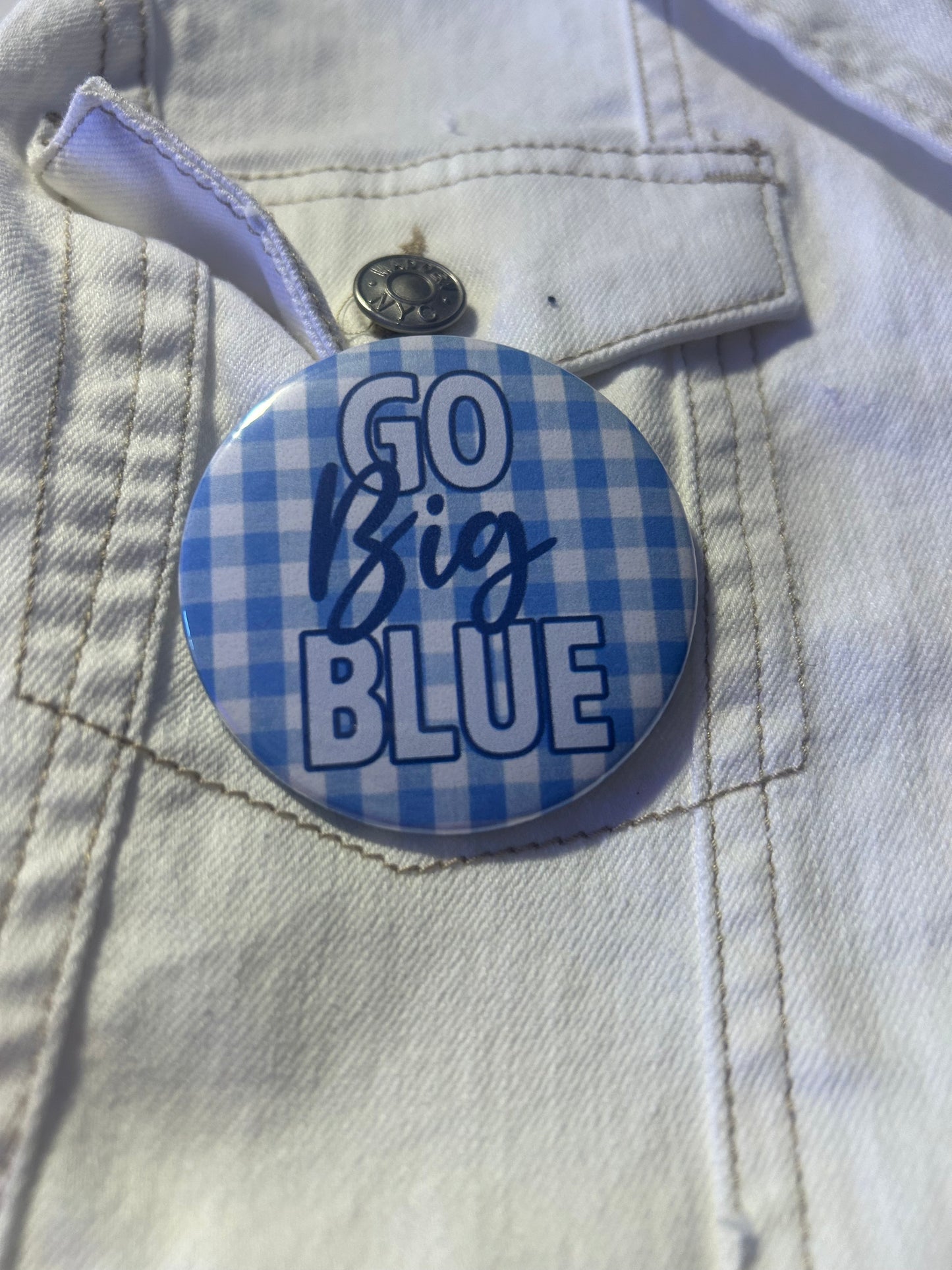Gingam Go Big Blue Gameday Button