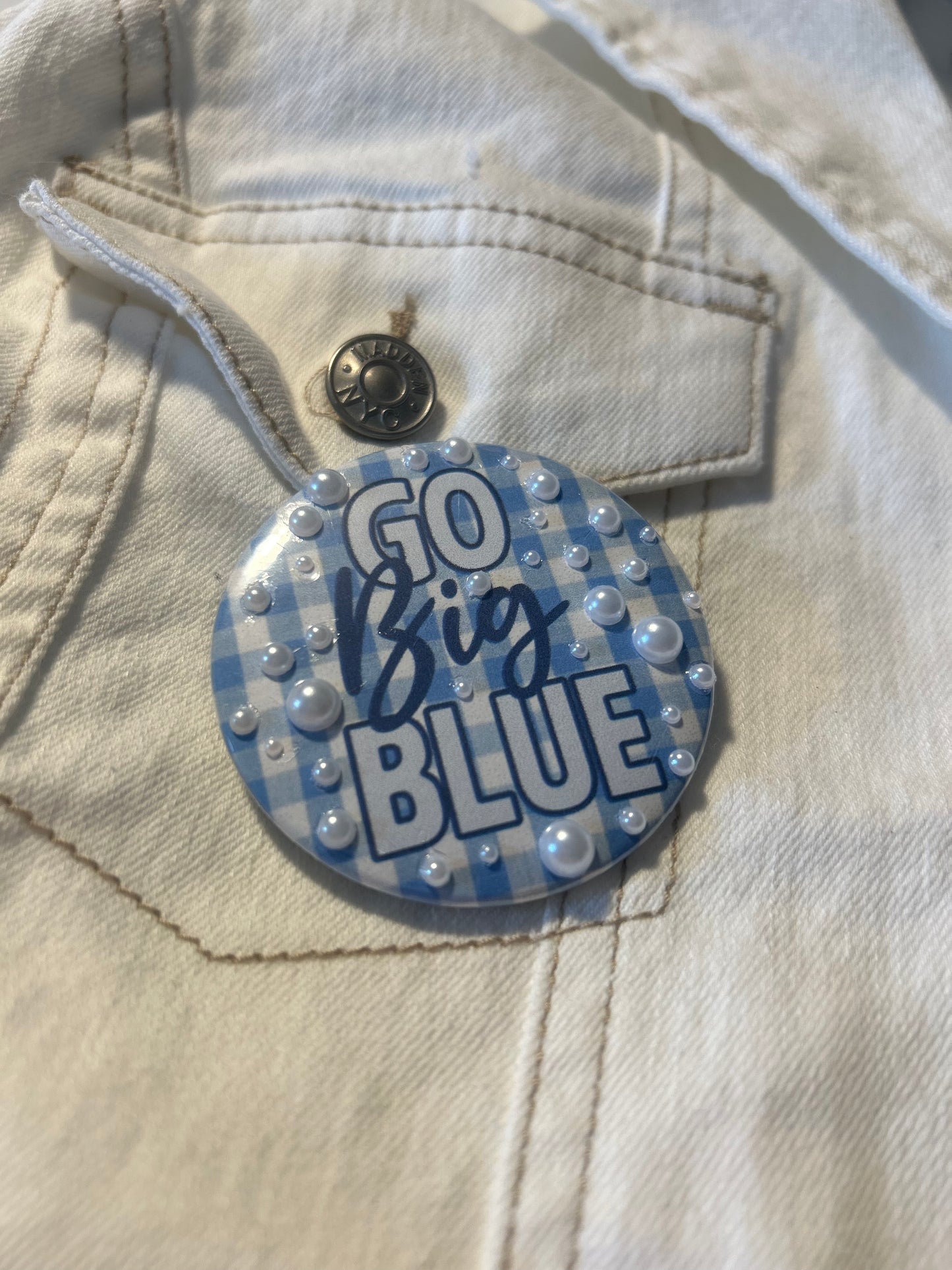 Gingam Go Big Blue Gameday Button