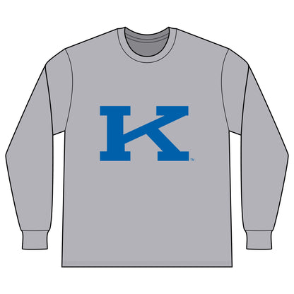 K Logo Long Sleeve Tee — Classic College Mock Turtleneck Shirt
